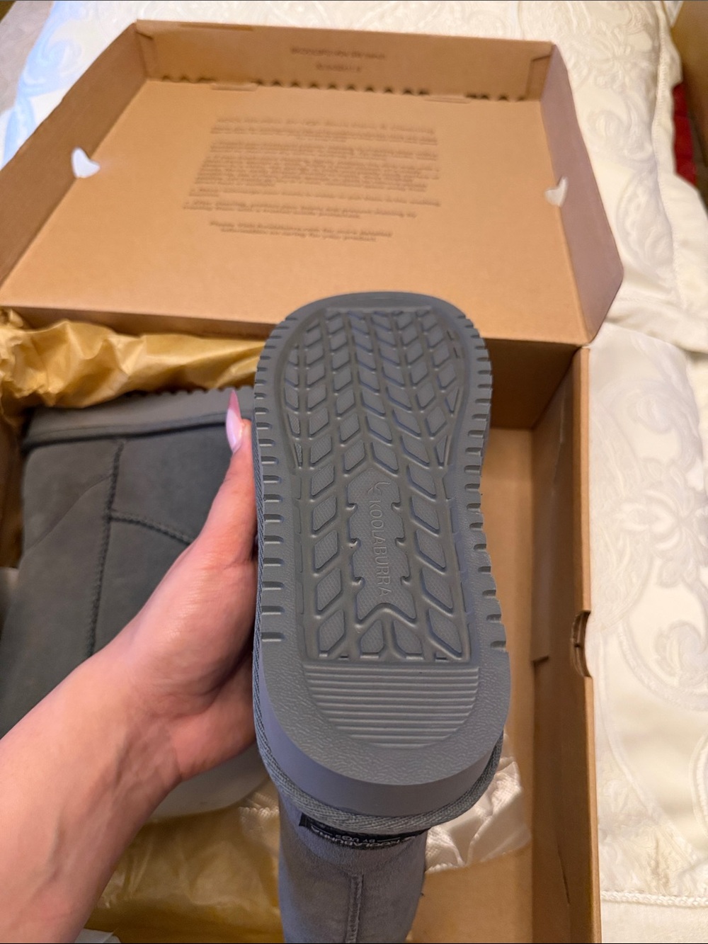 UGG Koolaburra Gray Suede Winter Boots - Picture 4 of 7